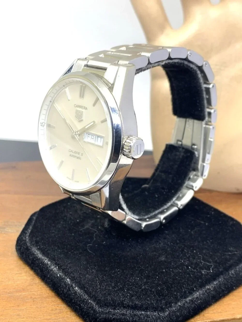 Tag Heuer Carrera Men's Watch WAR201B Swiss Automatic Silver Dial Day Date Steel